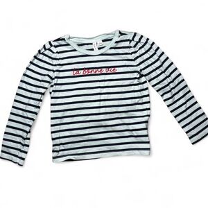 Janie and Jack Navy Striped Long Sleeve Tee
